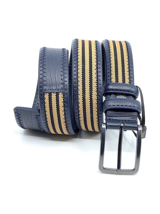 Legend Accessories Men's Leather Belt Blue / Taba