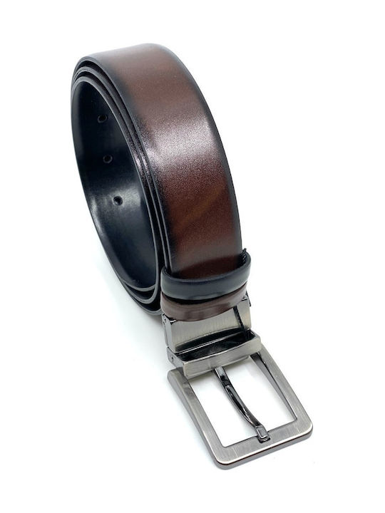 Legend Accessories LGD-2021 Men's Artificial Leather Double Sided Belt Μαύρη / Καφέ