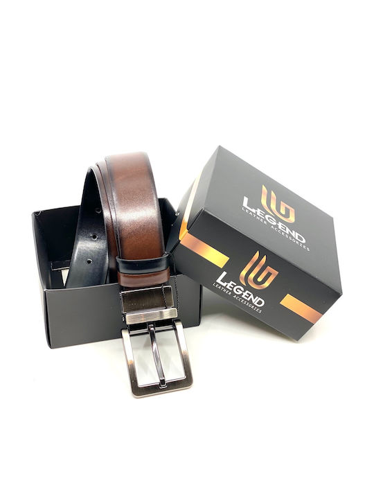 LGD-2021 Men's Belt from Artificial Leather Double Sided Black / Brown 2021 DOUBLE