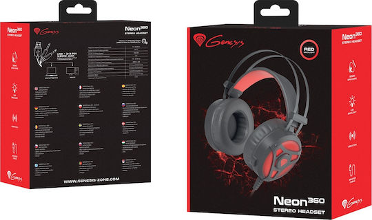 Genesis Neon 360 Надушници Геймърски слушалки с връзка 2x3,5 мм Черен