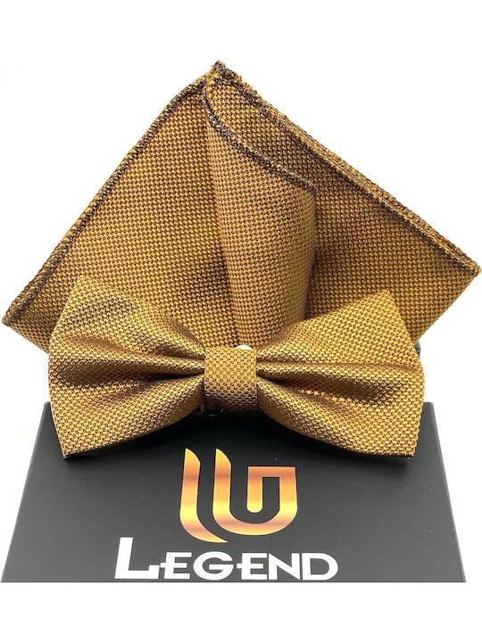 Legend Accessories Set Papion din material textil cu batista Legend Taba