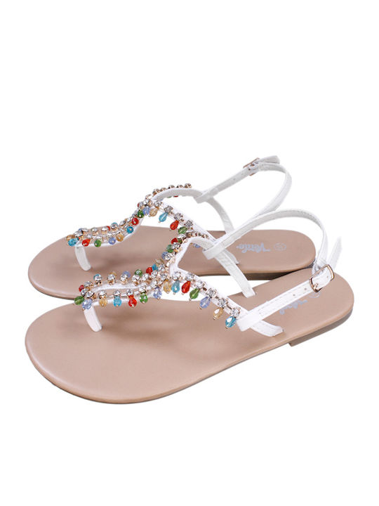 Verde Women's Flat Sandals in White Color