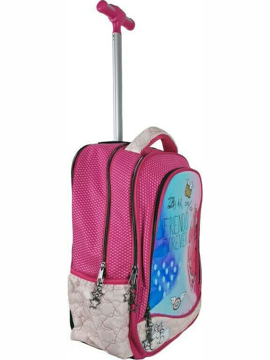 Nici Ruby Rosa School Bag Trolley Elementary, Elementary Pink with Water Bottle Holder 30Liters