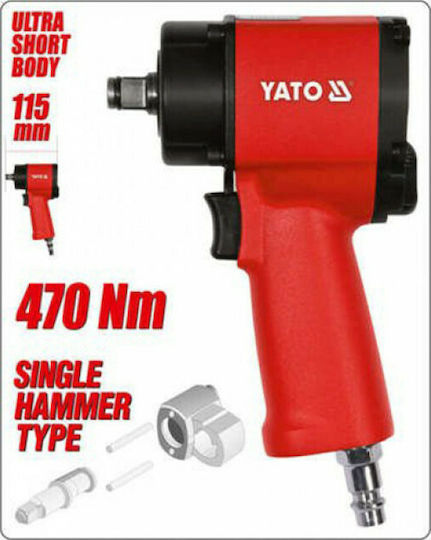 Yato Cheie Cu Impact Pneumatic 1/2" Cuplu Maxim 47.93kgm