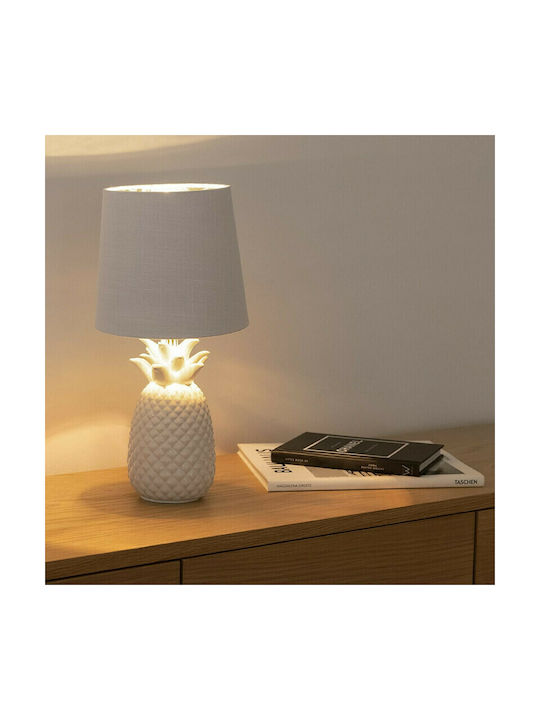 Navaris Ceramic Table Lamp for Socket E14 with White Shade and Base