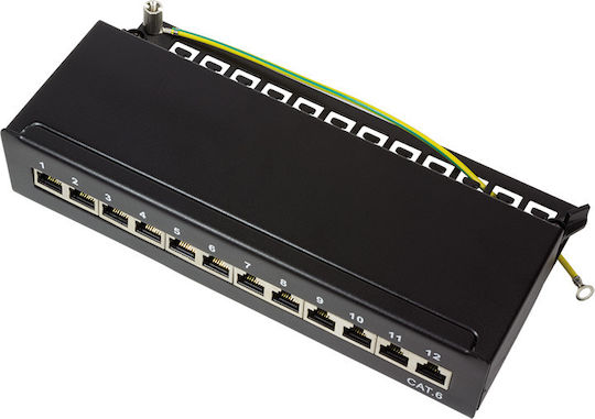 LogiLink Patch Panel Shielded για Rack 1U 12 Θυρών cat6 Μαύρο
