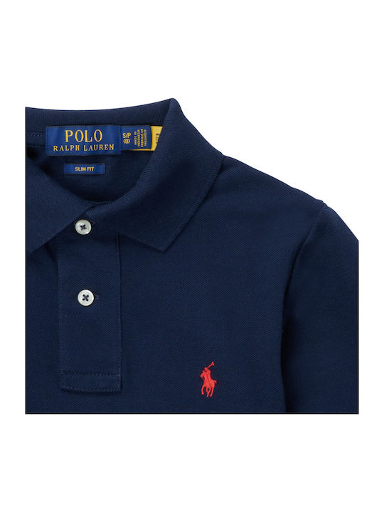 Kinderpolo Langarm Blau