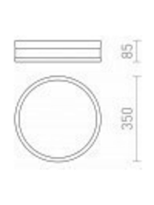 Rendl Light Studio Cira Πλαφονιέρα Οροφής Μπάνιου 35εκ. Ασημί με Ενσωματωμένο LED