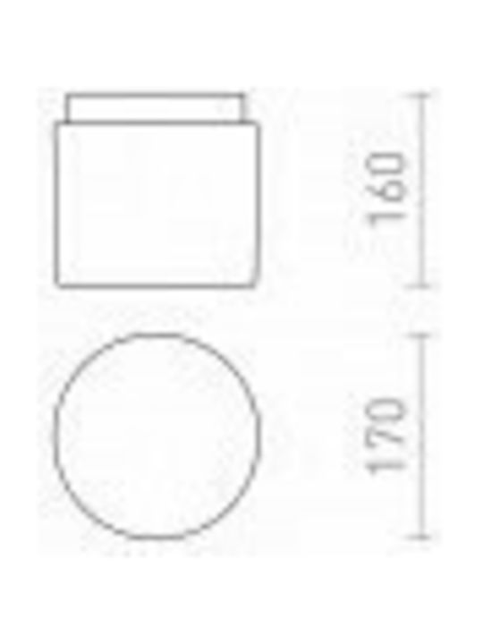 Rendl Light Studio Arana Πλαφονιέρα Οροφής Μπάνιου 17εκ. Λευκή με Ντουί E27
