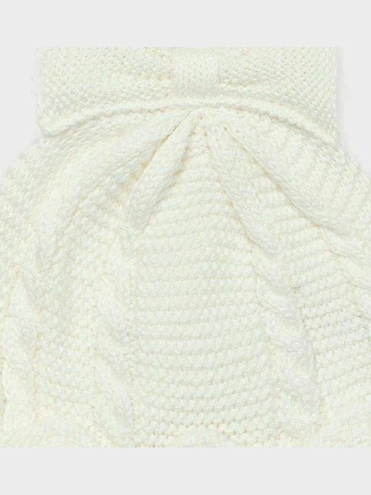 Kids Beanie Set with Scarf & Gloves Knitted White