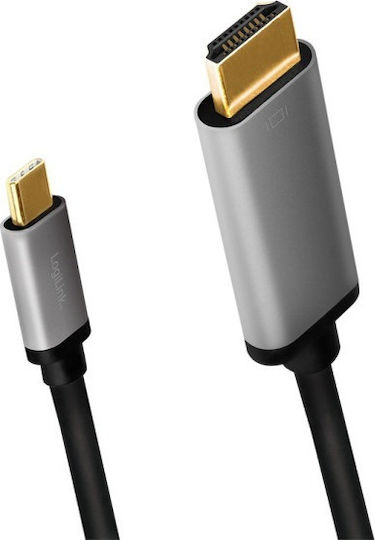 LogiLink HDMI 2.0 Premium High Speed 4K 60Hz HDR Cable HDMI Male - USB-C Male Length 1.8m Black