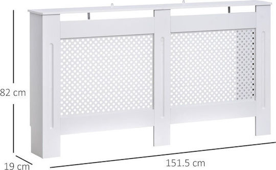 HomCom Κάλυμμα Καλοριφέρ από MDF Λευκό 151.5x19x82cm