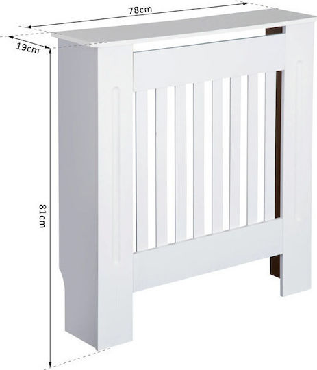 HomCom Κάλυμμα Καλοριφέρ από MDF Λευκό 78x19x81cm