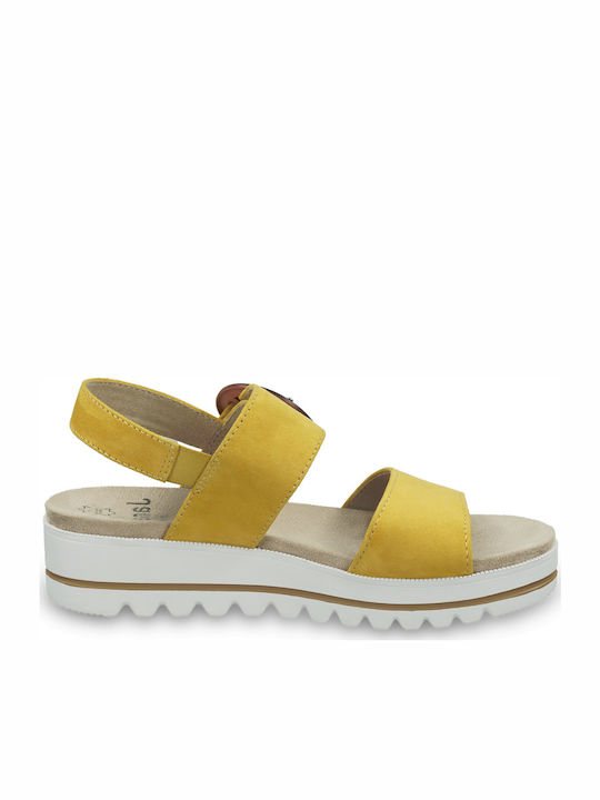 Jana Anatomic Women's Ankle Strap Platforms Yellow