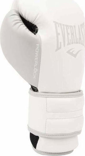 Everlast Powerlock 2 Γάντια Πυγμαχίας από Συνθετικό Δέρμα για Αγώνα Λευκά