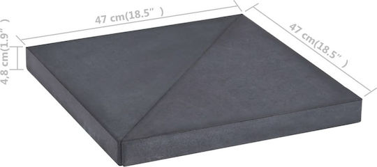 vidaXL Stand De Umbrelă Din Beton Negru 47x47cm
