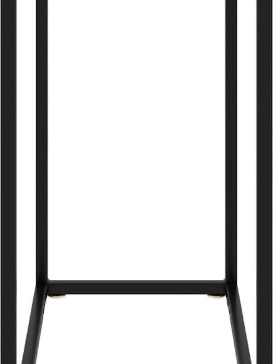 Console Table Metal with Glass Surface Μαύρη L80xW35xH75cm