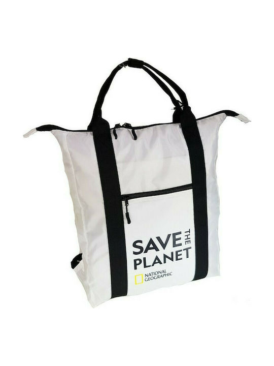 National Geographic Fabric Shopping Bag White