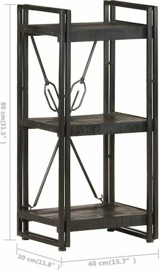 Bücherregal Schwarz 40x30x80cm