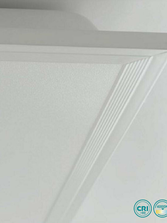 Fan Europe Square Recessed LED Panel 40W with Natural White Light 4000K 60x60cm