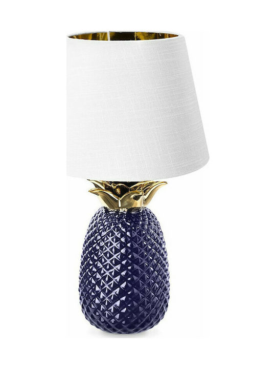 Navaris Pineapple Ceramic Table Lamp for Socket E27 with White Shade and Purple Base