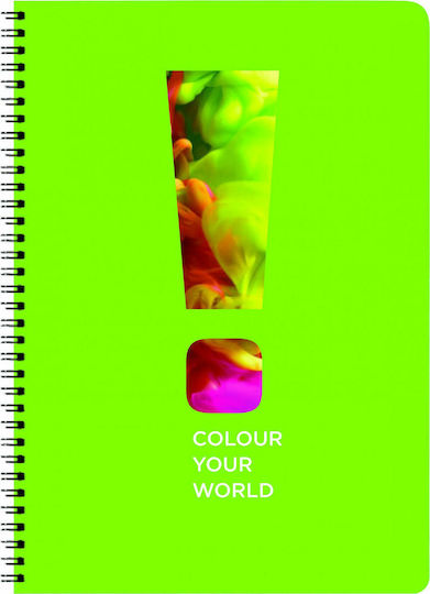 AG Trees Spiral Notebook Ruled B5 90 Sheets 3 Subjects Colour Your World Red 1pcs