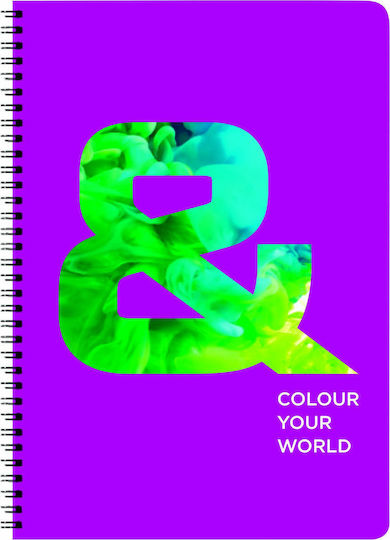 AG Trees Spiral Notebook Ruled B5 90 Sheets 3 Subjects Colour Your World Red 1pcs