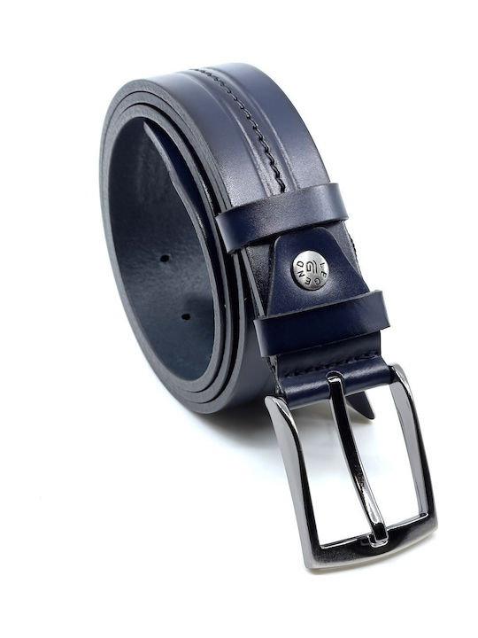 LEATHER BELT BLUE L-401