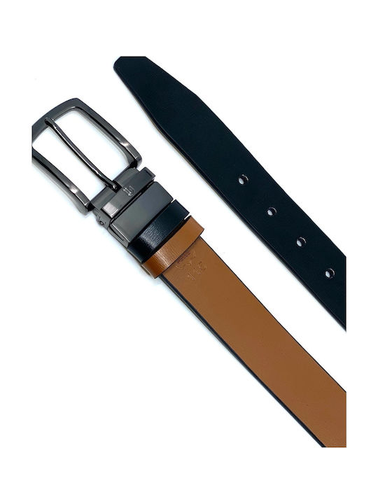 DOUBLE-FACED LEATHER BELT BLACK WITH TAMPA LGD-34