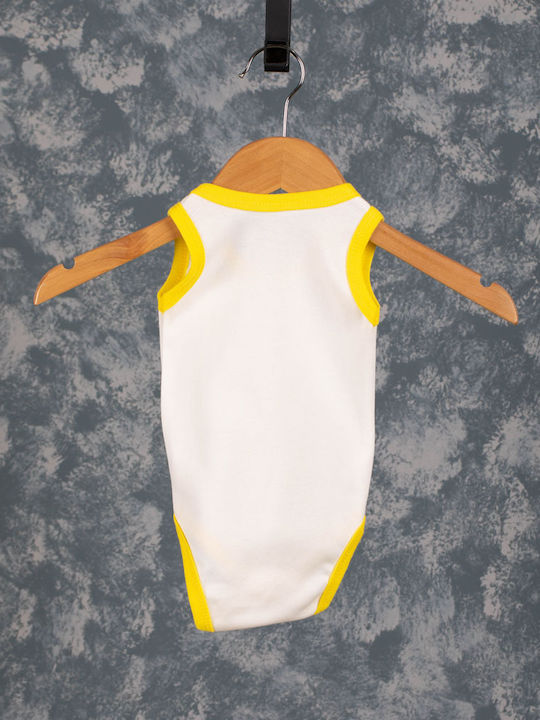 Baby bodysuit sleeveless with bumblebee white/yellow for girls (1-12 months)