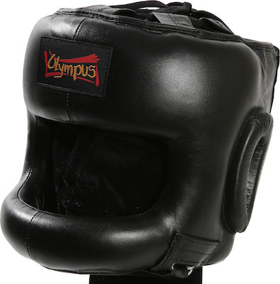 Olympus Sport Full Face Adult Full Face Boxing Headgear Leather Black