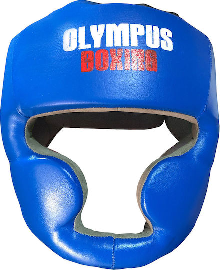 Olympus Sport Boxing Pro Κάσκα Πυγμαχίας Ενηλίκων Κλείστού Τύπου Δερμάτινη Μπλε