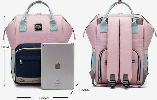 Lequeen Diaper Bag Pink 30x22x39cm.