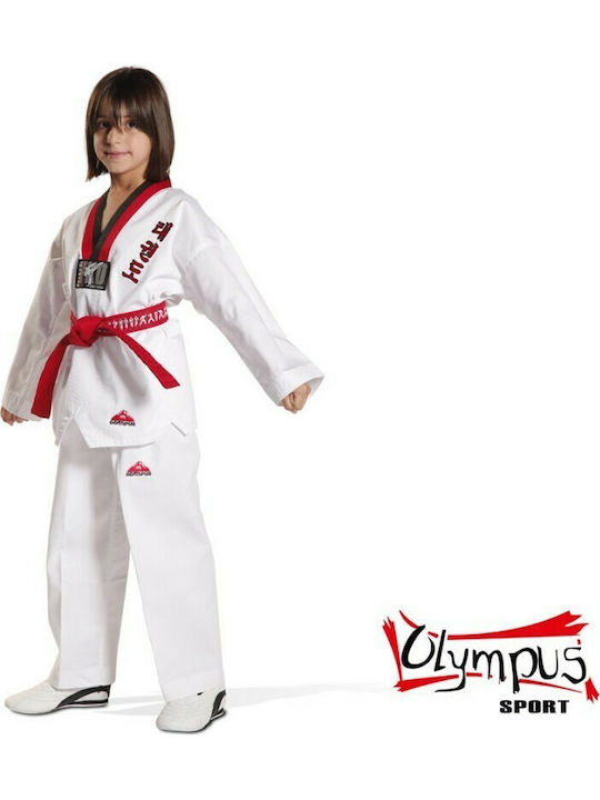Olympus Sport Kyorugi Poom Ribbed Στολή Taekwondo Ενηλίκων/Παιδική Λευκή