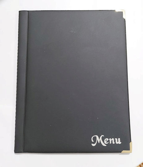 Suport De Meniu Din Piele În Culoare Neagră 31x21 Cm Menu Mantarina A4 8F 175MMA48