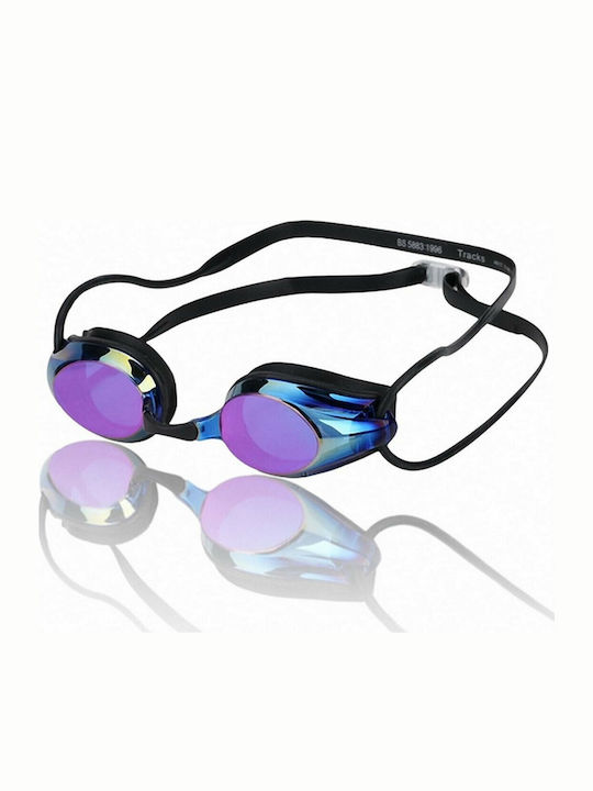 Arena Tracks Mirror Swimming Goggles Adults with Anti-fog Lenses Blue