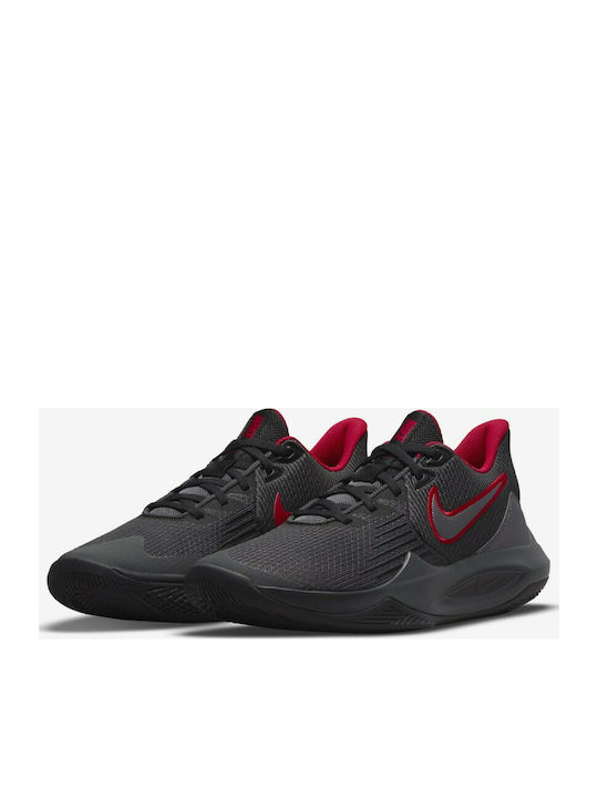 Nike Precision 5 Χαμηλά Μπασκετικά Παπούτσια Anthracite / Mtlc Dark Grey / Gym Red / Black