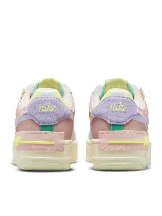 Air Force 1 Shadow Damen Flatforms Sneakers Cashmere / Pure Violet / Pink Oxford / Pale Coral