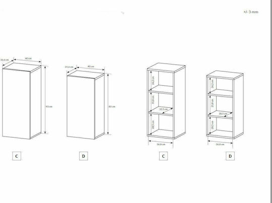 3D Living Room TV Unit White / Golden L300xW45xH180cm