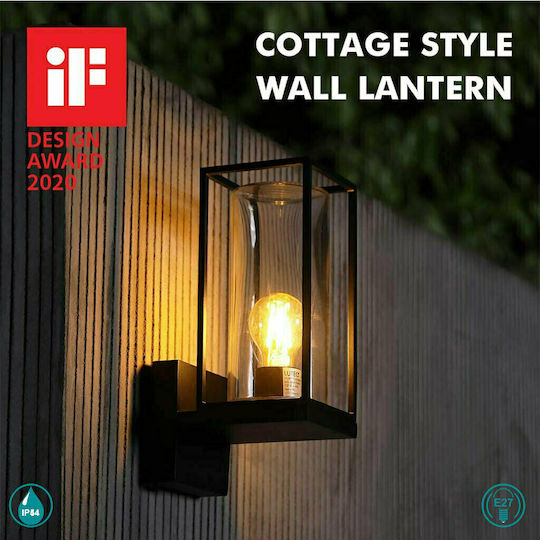 Lutec Flair Wandmontierte Außen-Laterne E27 IP44 17.2x12x31.3εκ.