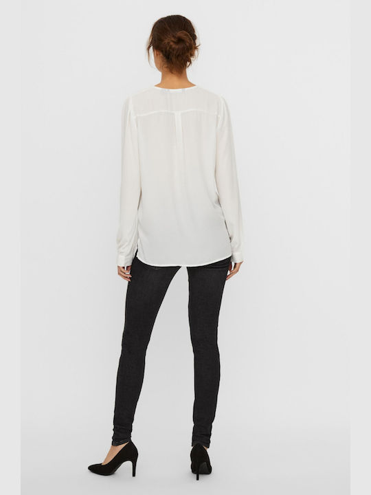 Vero Moda Women's Monochrome Long Sleeve Shirt White