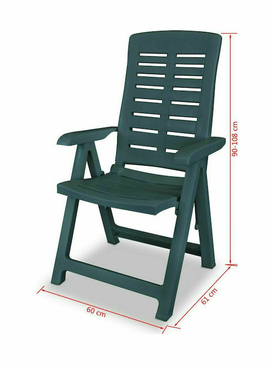 Scaun de exterior Plastic Verde 4buc 60x61x108cm