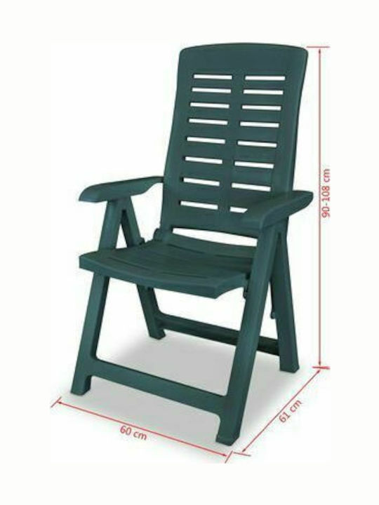 Outdoor Chair Plastic Green 6pcs 60x61x108cm