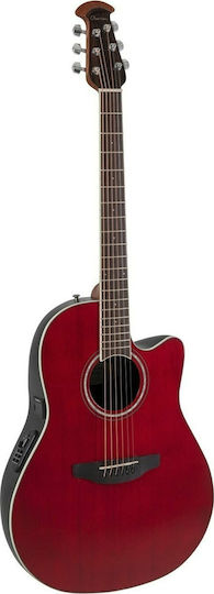 Ovation Semi-Acoustic Guitar Celebrity Standard Mid Depth Cutaway Red