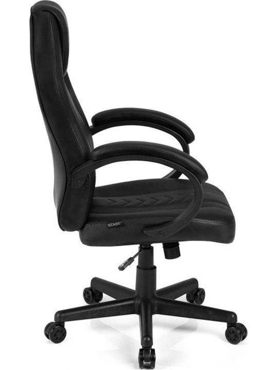 SENSE7 Prism Καρέκλα Gaming Δερματίνης Μαύρη