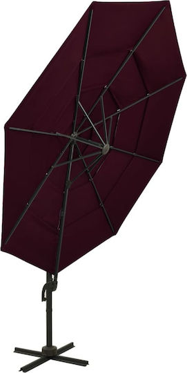 Umbrelă Suspendată Rotundă Din Aluminiu Burgundă Φ3xÎnălțime2.47m