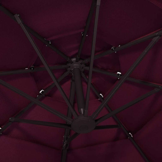 Umbrelă Suspendată Rotundă Din Aluminiu Burgundă Φ3xÎnălțime2.47m