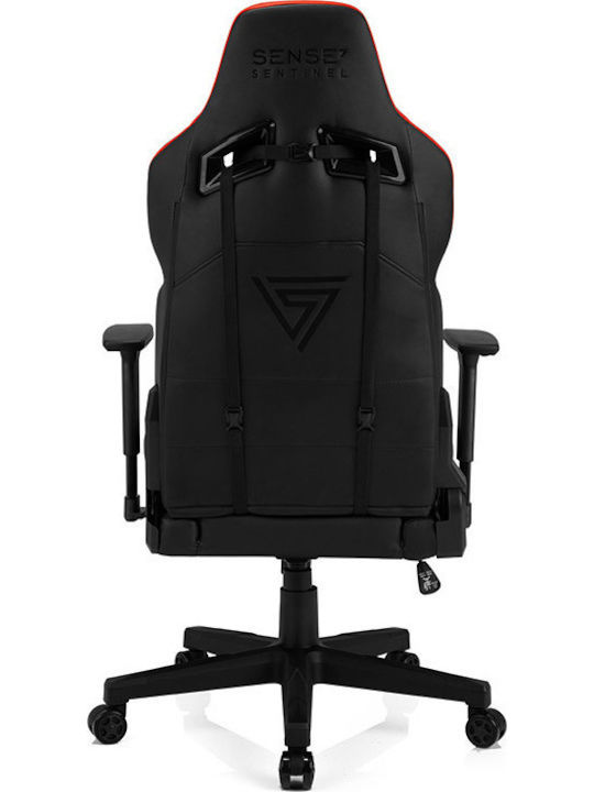 SENSE7 Sentinel Καρέκλα Gaming Δερματίνης με Ρυθμιζόμενα Μπράτσα Κόκκινη