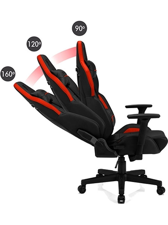 SENSE7 Sentinel Καρέκλα Gaming Δερματίνης με Ρυθμιζόμενα Μπράτσα Κόκκινη