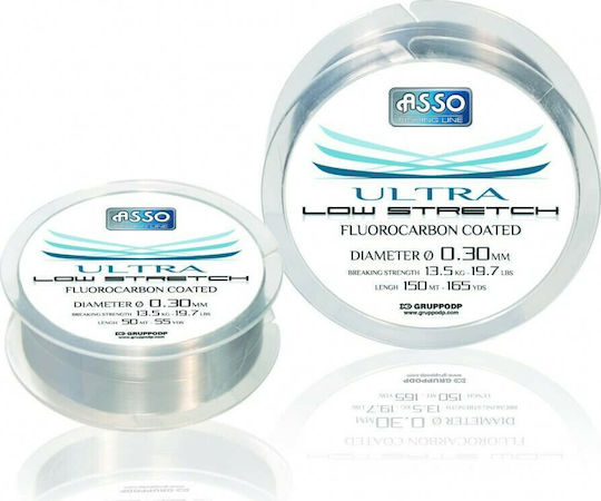 Asso Ultra Low Stretch Πετονιά Ψαρέματος Fluorocarbon Γκρι 150m / 0.28mm